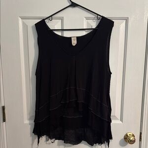 Black Sleeveless Layered Top